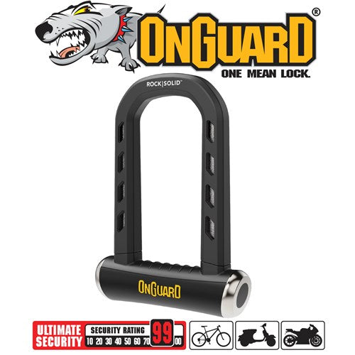 OnGuard RockSolid U-Lock Keyed - 9cm x 17.5cm D 14mm